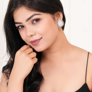 Women's Indo Western Teardrop Shaped Party Wear Ethnic Stud Earrings for Women -AZ838-OX-ER15